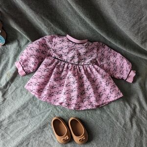 18" Doll Clothes Dress Shoes Pink Og Tan Flats Long Sleeve Shirt Outfit Black 2p